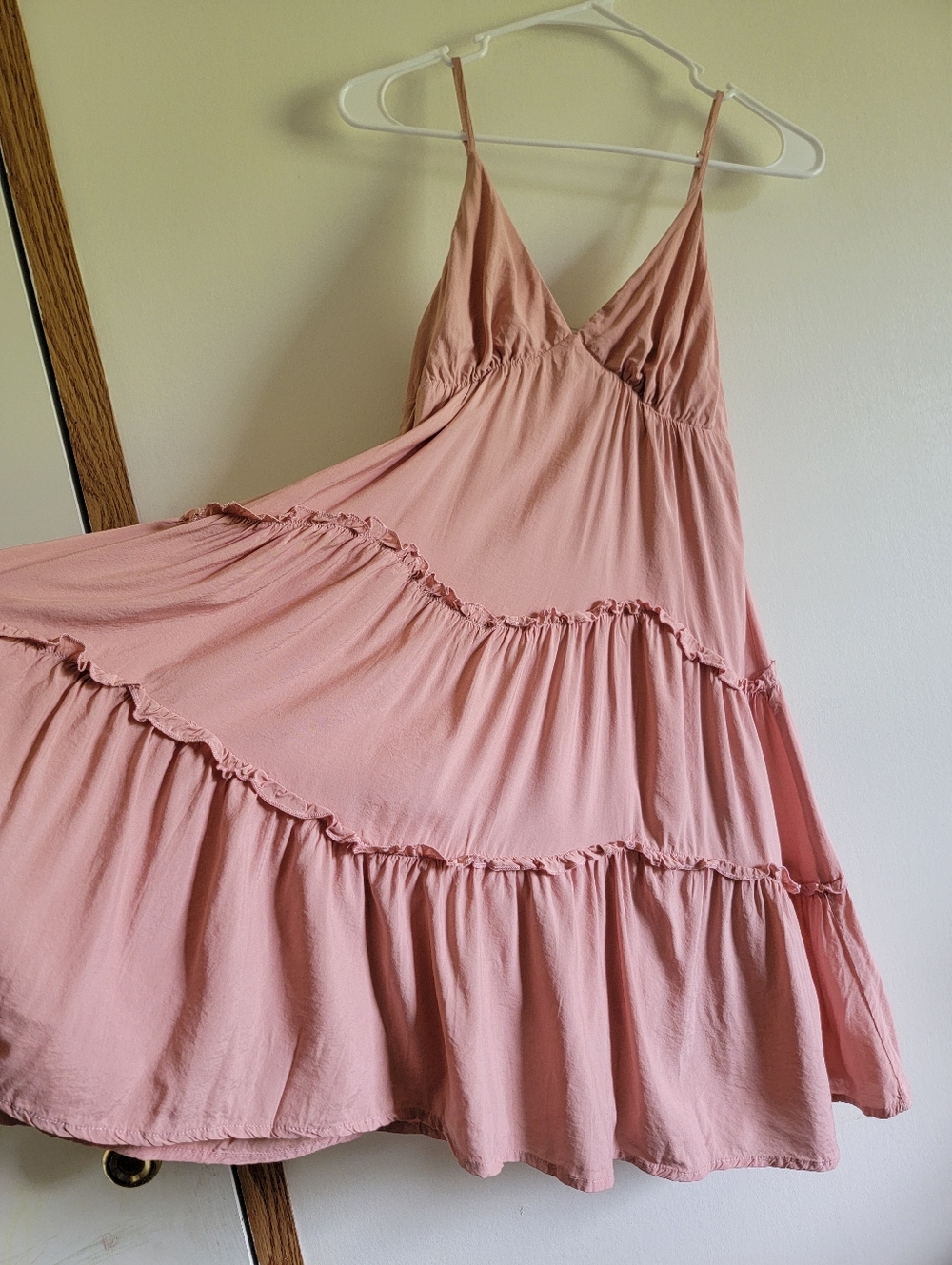 She & Sky SILK Blend Pink Rose Blush Sundress Sz S Fairy Flowy Lolita Whimsical